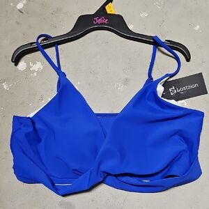Nwt Blue V-Neck Women’s Swim Top #138